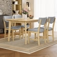 thumbnail image 3 of Harper & Bright Designs Rustic Wood Dining Table Set for 4, 5 Pieces Rectangular Table Set with Upholstered Chairs for Small Space Kitchen, Natural, 3 of 12