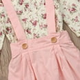 thumbnail image 5 of Baby Girls Spring Clothes Set Floral Long Sleeve Tops Solid Color Overalls, 5 of 7