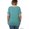 thumbnail image 4 of Zenana Women & Plus Relaxed Fit V-Neck Short Sleeve Basic Jersey T-Shirt Tops, 4 of 4