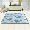 thumbnail image 2 of XMXY Area Rugs Doormat Outdoor Entrance, Cartoon Blue Narwhal Facecloth Non-slip Floor Mat Rug for Living Room Kitchen Sink Area Indoor,36"x24", 2 of 9