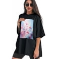 thumbnail image 3 of Plus Size Shirt for Women Black Tops for Women Short Sleeves Shirt for Women Pink T Shirt Crewneck Shirt for Women XS, 3 of 5