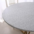 thumbnail image 4 of Round Vinyl Tablecloth Elastic Edge Flannel Backed Table Cover (Grey, Small Round Fits Table up 40"-44" Diameter), 4 of 4