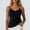 Black, variant on Women's Summer Solid Cross Front V-Neck Cami Top Spaghetti Strap Sleeveless Casual Top Khaki XXL
