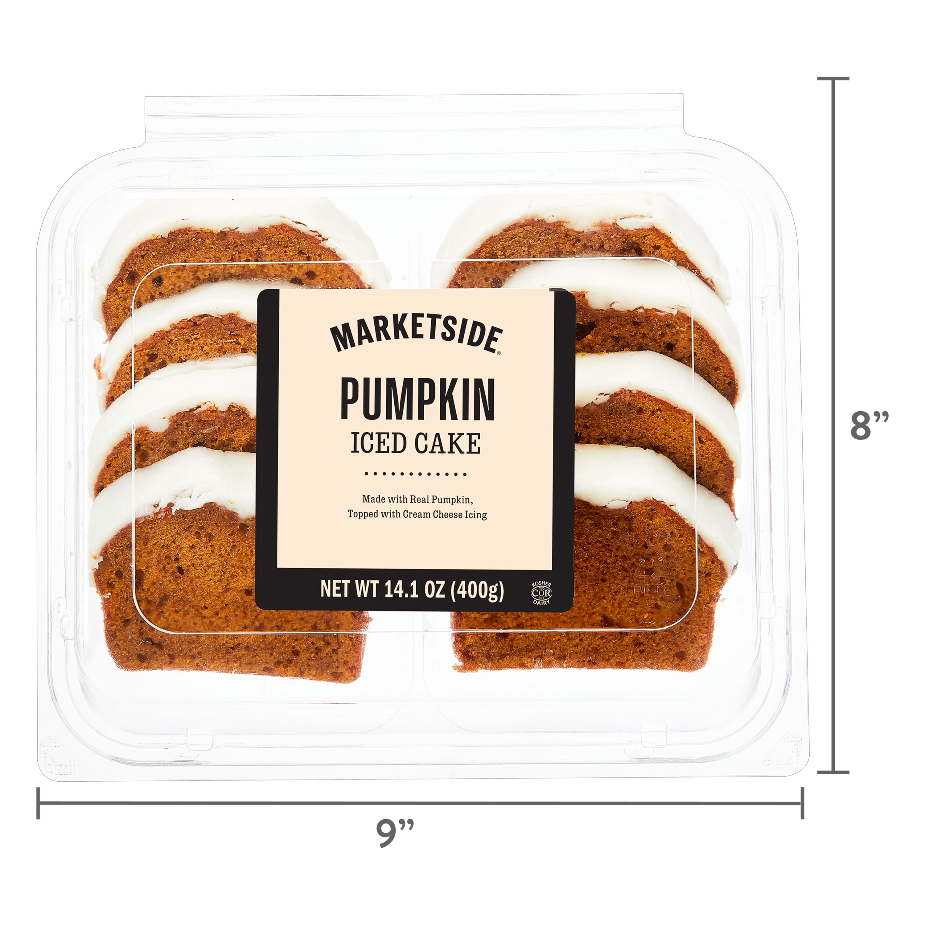 Marketside Iced Pumpkin Baked Sliced Cake, 14.1 oz, 8 Count