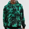 thumbnail image 2 of Curuila Mens Hoodies Tie-Dye Long Sleeve Pullover With Pocket Fashion Casual Autumn Winter Sweatshirt Green Size L, 2 of 4