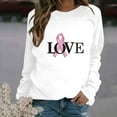 thumbnail image 2 of ChaoHeng Sweatshirts for Women Crewneck Casual Prevent Breast Cancer Long Sleeve Shirts (White,XXL), 2 of 4