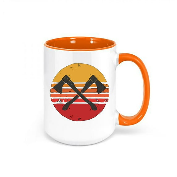 Axe Throwing Mug, Axe Sunset, Lumberjack Mug, Axe Coffee Cup, Gift For Him, Sublimated Design, Axe Gift, Lumberjack Gift, Logger Mug, Axes, ORANGE