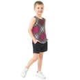 thumbnail image 4 of Red Pink Gray Plaids Pattern Vest Undershirt Tank Top Sleeveless Quick Dry 3T, 4 of 7