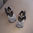 thumbnail image 6 of LNMQLPDBS Toddler Girl Shoes Glitter Sequins Bow Decoration Performance Dance Shoes for Girls Pearl Shining Kids Princess Shoes Dress Shoes for Party and Wedding Black 27, 6 of 6