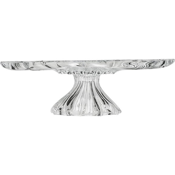 Aurum Crystal AU52105, 14" Plate FTD Plantica Clear, Decorative Centerpiece Cake Stand, Footed Platter