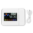 thumbnail image 1 of Indoor Projection LED Clock Thermometer Hygrometer Weather Forecast Snooze Perpetual CalendarWhite, 1 of 6