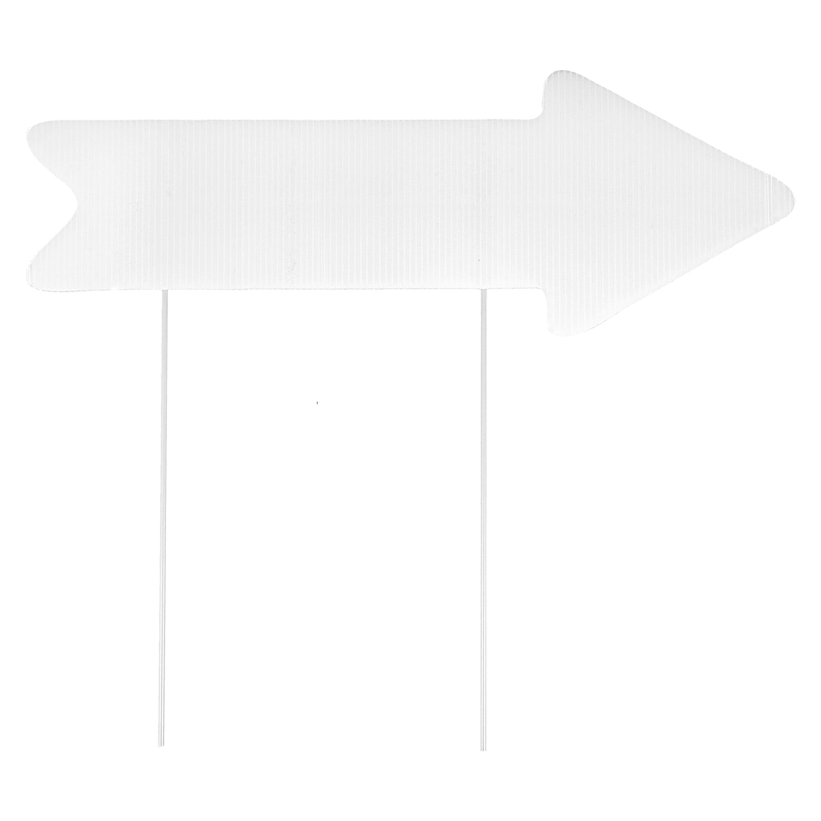COOPHYA Portable White Lawn Sign with Plastic Stake for Garden Yard Outdoor Use and Easy Installation