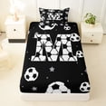 thumbnail image 3 of Erosebridal Kids Football Print Letter M Twin Sheet Sets,Soccer Ball Games Bedding For Ball Boys 3 Pieces, 3 of 6