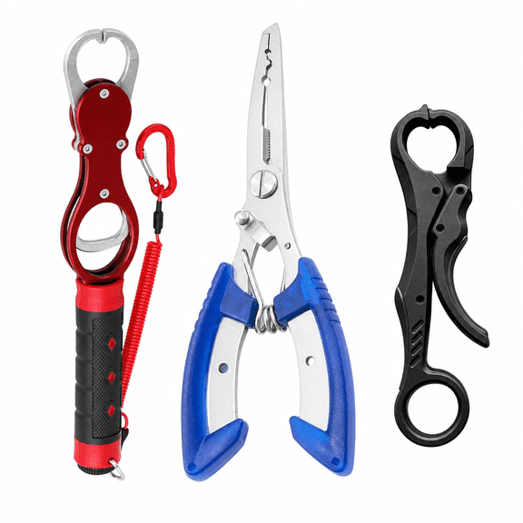 Fishing Tool Kit: Scale Controller, Stainless Lure Pliers & Fish Clamp for Fresh/Saltwater