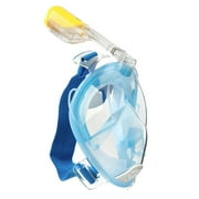 TechDo Full Face Snorkel Mask 180 View Breathing Tube Anti-fog Small  Medium - Blue Unisex