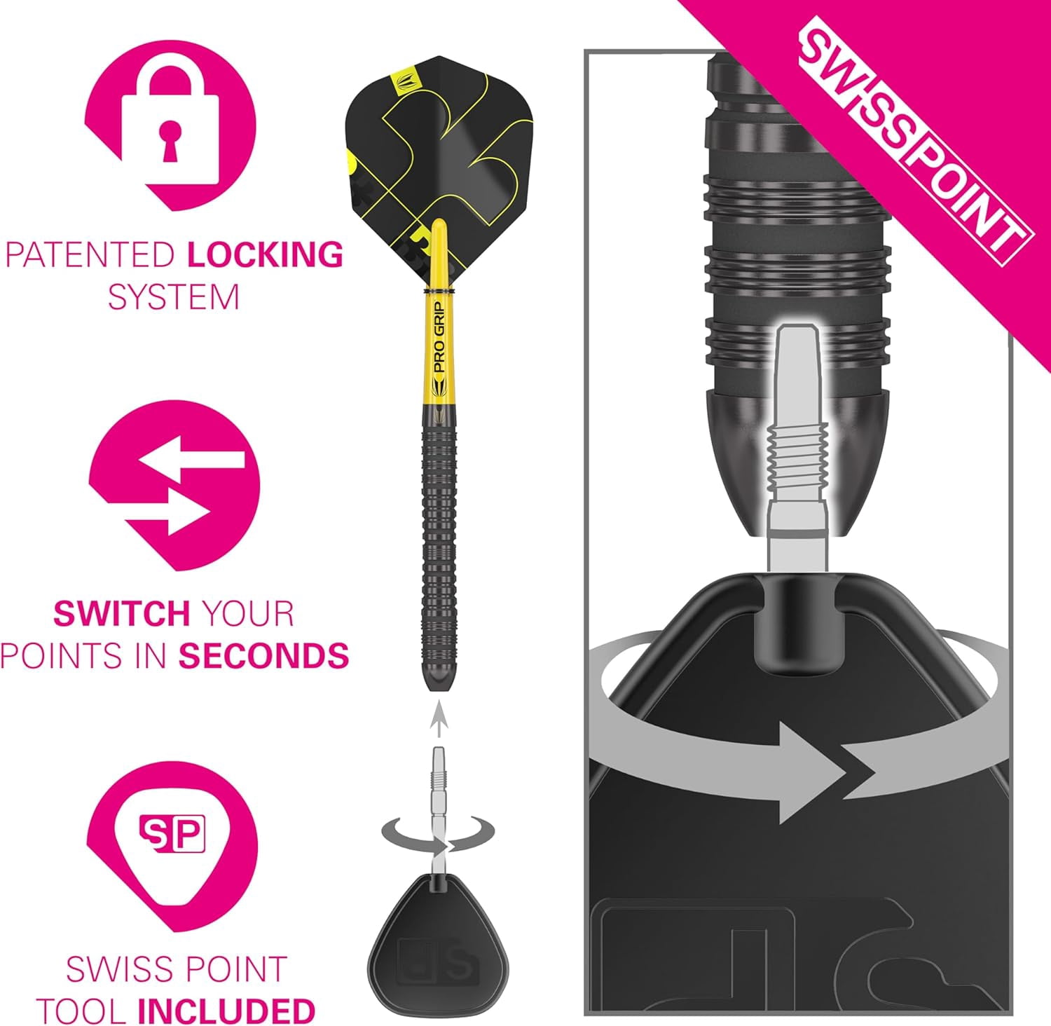 Target Darts Bolide Void 04 21G 90% Tungsten Swiss Point Steel Tip Darts Set
