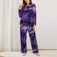 thumbnail image 2 of Haiem Purple Hippo In Water Pattern Women’s Long-sleeve Sleepwear,Sleepwear Set,2-piece Loungewear Set,Soft PJs Comfy Nightwear with Pockets-Medium, 2 of 7