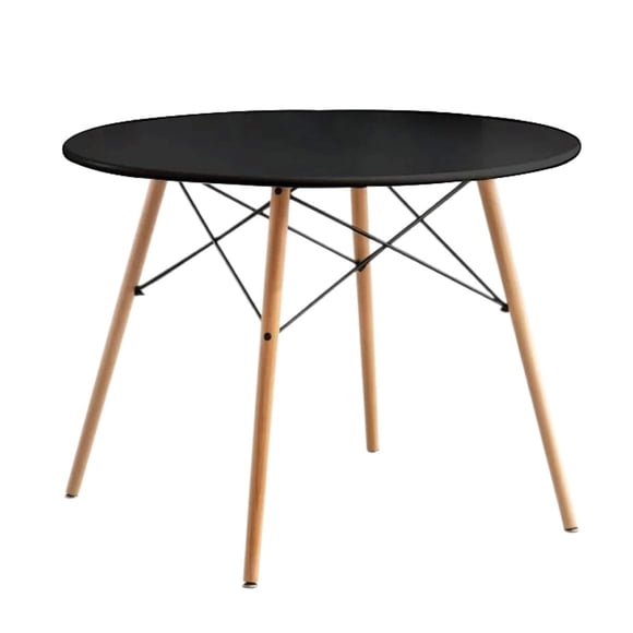 Mesa Eames Redonda 80 CM Minimalista Con Madera negro