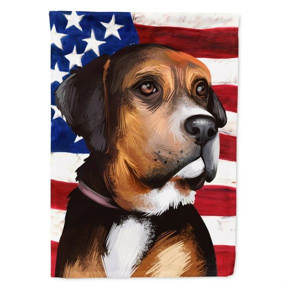 Carolines Treasures CK6414CHF Austrian Black and Tan Hound American Canvas House Size Outdoor-Flags, Multicolor