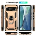 thumbnail image 2 of Compatible with Google Pixel 7 Case Built-in 360 Ring Holder Kickstand, Extreme Protection Military Armor Magnetic Car Dual Layer Protective Heavy Duty Phone Cover For Google Pixel 7,Gold, 2 of 7
