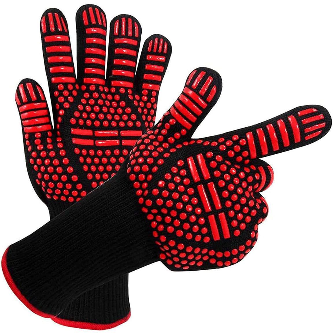 BBQ Grill Gloves 1472℉ Extreme Griller Heat Resistant Oven Mitts Glove Silic 