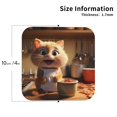 thumbnail image 3 of Pofeuu Cartoon Cooking Cat Print Leather Coasters Set of 6, Round Cups Mugs Mat Pad for Home Kitchen Heat Resistant Drink Coasters,Square, 3 of 7