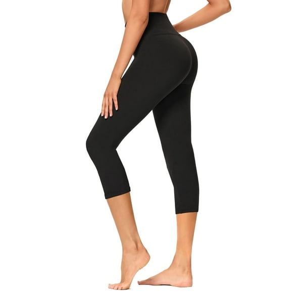 gayhay High Waisted capri Leggings for Women - Soft Slim Tummy control - Exercise Pants for Running cycling Yoga Workout Black