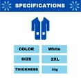 thumbnail image 3 of White 50G Mircoporous lab coat. 4 snaps, elastic wrists, no pocket, Choose Your Size & Pack, 3 of 4