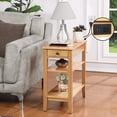 thumbnail image 2 of American Heritage One-Drawer End Table w/Charging Station in Caramel Wood Finish, 2 of 9