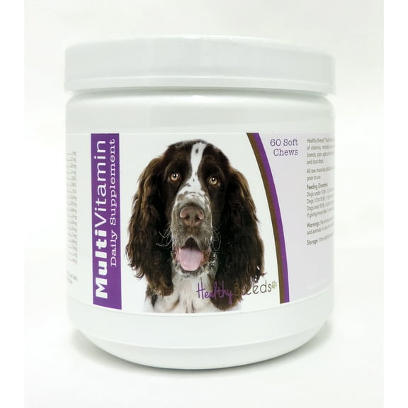 Healthy Breeds Dog Multi-Vitamin Soft Chew for English Springer Spaniel, Daily Vitamin and Mineral Supplement, 60 Count