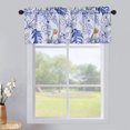 thumbnail image 7 of Haperlare 52"L x 15"W Window Valance for Ktichen Bird Leave Frinted Valance Curtains Linen Blend Fabric Curtains Valance for Living Room, Navy Blue, 1 Panel, 7 of 7