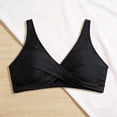 thumbnail image 4 of Bikini Top for Women Solid Color V Neck Push Up Padded Swimsuit Adjustable Strap Style Swim Tops Only(Black-2,XL), 4 of 7