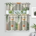 thumbnail image 2 of Kitchen Curtains 36 Inch Short - 3 Panel Set, Rod Pocket Window Curtain, Boho Floral Tribal Style, 100% Polyester for Farmhouse, Kitchen, Cafe, Bedroom, Easy Wash, 2 of 6