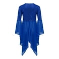 thumbnail image 4 of Haitryli Kids Girls Liturgical Praise Dance Top Sequins Chiffon Irregular Hem Worship Overlays Tunics Blue 6, 4 of 5