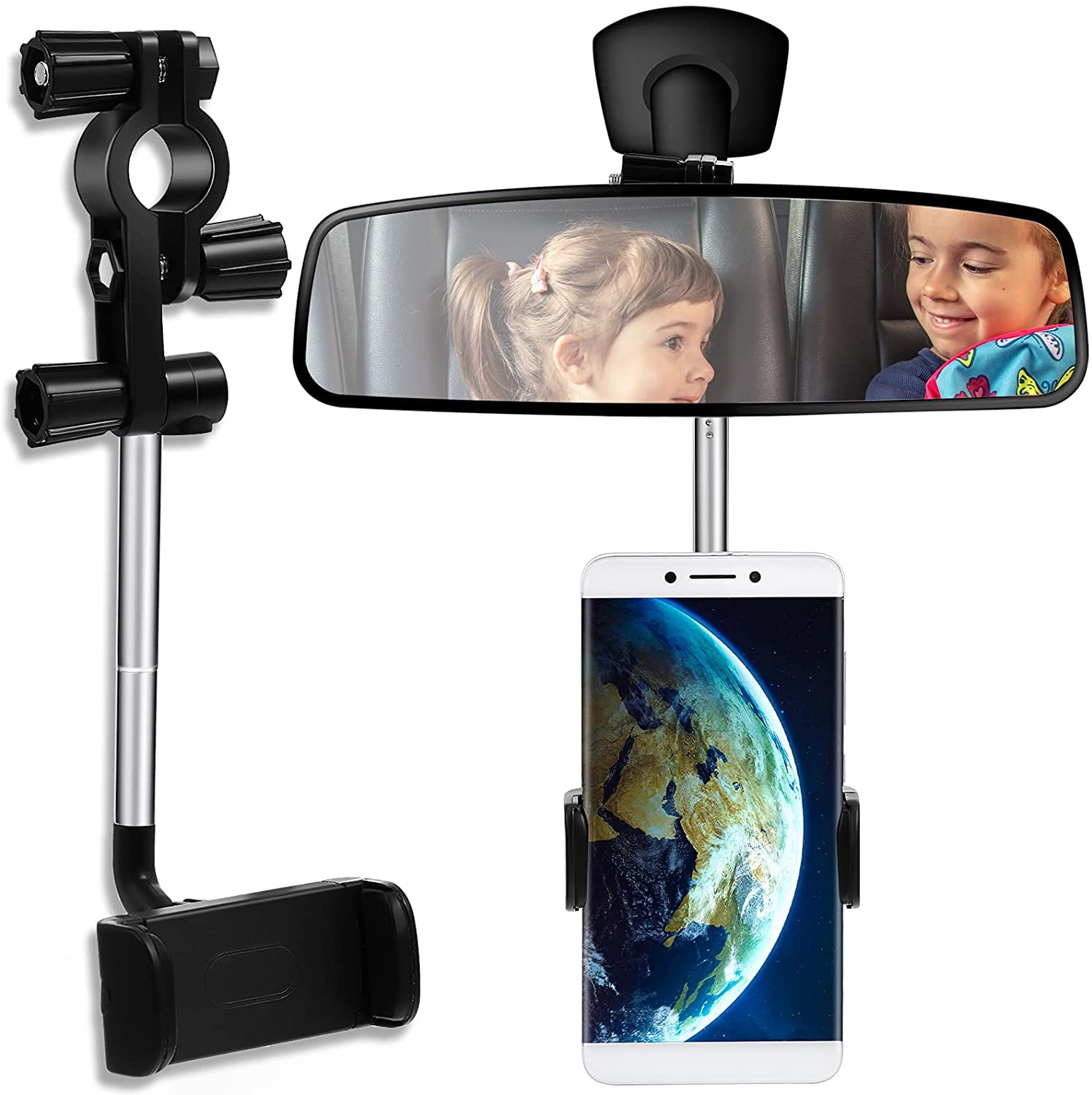 Support Téléphone Voiture à Clip - Pour Tableau De Bord Ou Pare-soleil, Réglable 360°, Compatible 4 à 6,5 Pouces - 4