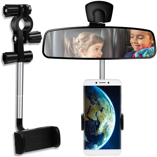 Phone Holder, 360掳 Rearview Mirror Phone Holder, Universal Car Phone Holder Mount Car Rearview Mirror Mount Phone and GPS Holder, Car Phone