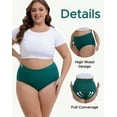 thumbnail image 5 of OEIOEI Plus Size XL-5XL Cotton Underwear for Women High Waist Full Coverage Briefs 5 Pack(3XL,Dark), 5 of 8