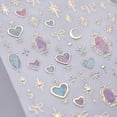 thumbnail image 2 of Calcomanías para decoración de uñas con forma de corazón, luna, estrella, lazo, nudo, para mujer, 2 of 9