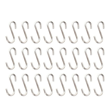 

Gong 100PCS DIY Mini S-shaped Hooks Sturdy S-shaped Hooks Stainless Steel S-shaped Hangers Metal DIY Jewelry Accessory Mini S-shaped Hanging Hooks Silver
