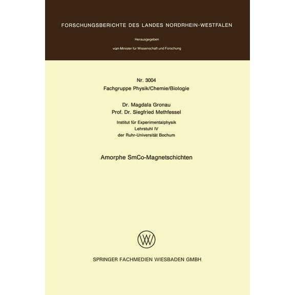 Amorphe SmCo-Magnetschichten, (Paperback)