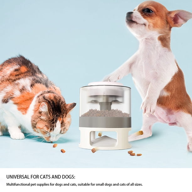 Spiller de comida lenta para mascotas, juguete para perros, catapulta, alimentador de prensa para mascotas, suministros para mascotas (blanco)