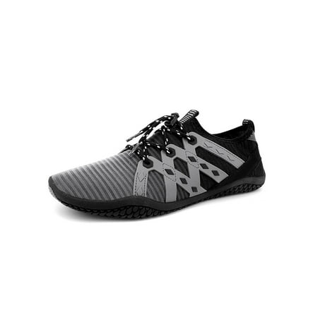 

Ymiytan Womens Mens Swim Shoe Barefoot Water Shoes Sport Aqua Socks Exercise Sneakers Lightweight Quick Dry Flats Black 10.5