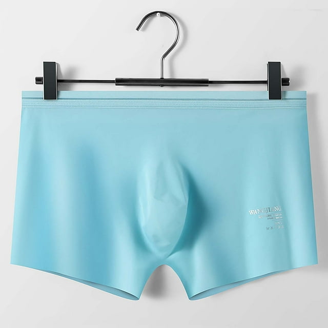 RXIRUCGD Mens Underwear Men's Solid Color Ice Silk Seamless One Piece Boxer Briefs