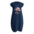 thumbnail image 4 of Puntoco Vestido Estampado De Dos Bolsillos Con Cuello Redondo Y Manga Corta De Color Liso Para Mujer Vestido De Cuello Redondo De Manga Corta Azul Marino Xxxl,Regalos Para Mujer Joven, 4 of 4