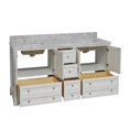 thumbnail image 2 of Madison 72" Double Bathroom Vanity with White Cabinet and Carrara Marble Top, 2 of 6