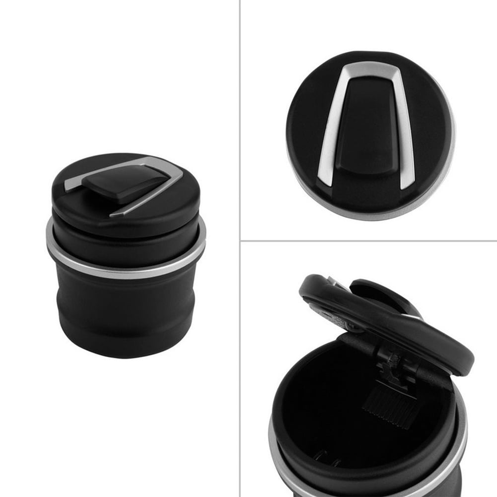 Car SUV Ashtray Tobacco Ash Tray Storage Cup Container Fireproof Black Plastic 