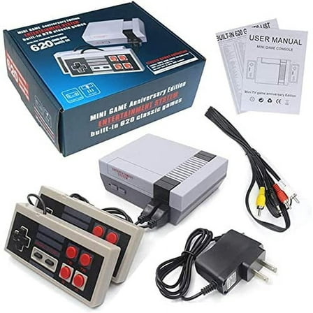 MEILING Mini Game Console with NES Dual Controllers, Gray