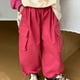 thumbnail image 2 of Odeerbi Niños Niñas Cargo Pantalones Deportes Pantalones Baggy Pantalones de Cordón de Color Sólido Con Bolsillos, 2 of 6