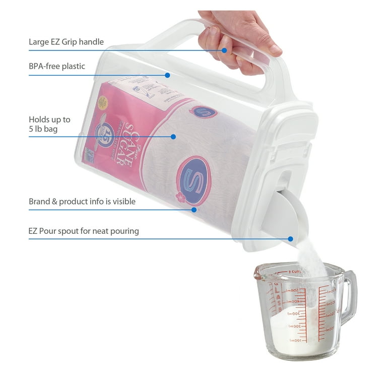 Plastic Food Storage Containers with Handles and Pour Spouts, Set of 2 photo 4