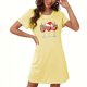 thumbnail image 1 of Camisón corto navideño para mujer, talla grande, cuello redondo, manga corta, estampado en el pecho, vestido de noche para mujer, 1 of 3